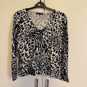 Black n white animal print sweater